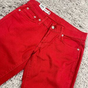 Red Engine Jeans Cayenne Women 27 (Actual 29x33) Red Low Rise Skinny Denim *FLAW